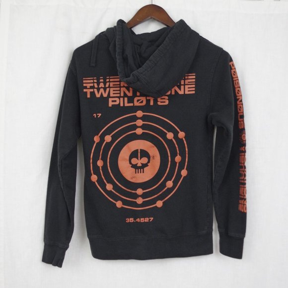 Twenty One Pilots Black & Orange Hooded Sweatshirt Men's XS - Picture 1 of 7
